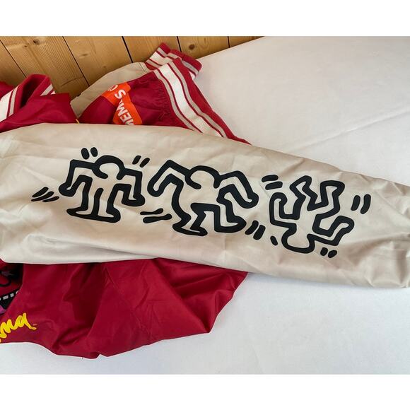 Keith Haring Members Only Full-Zip Graphic Design Jacket, Red/Cream - Size M - Picture 4 of 7